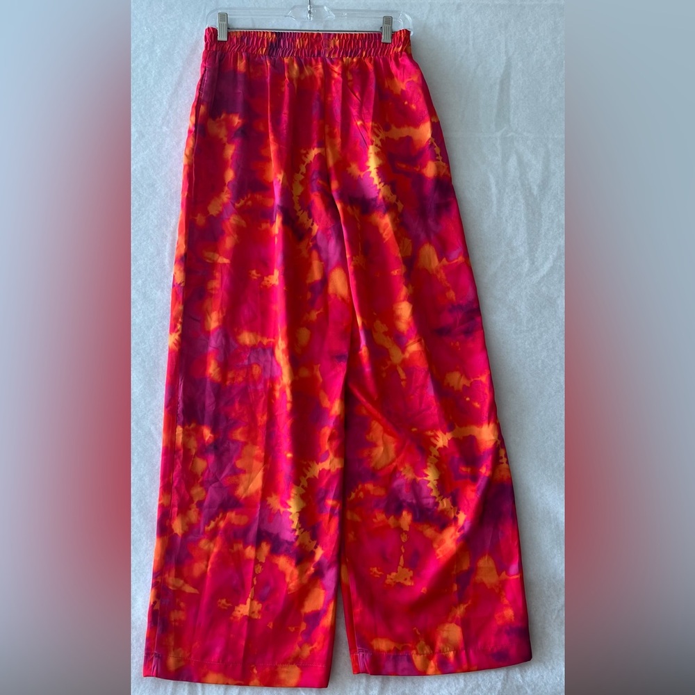 New York & Company Women’s Red and Orange colorful Wide leg Pants Medium - Picture 3 of 6